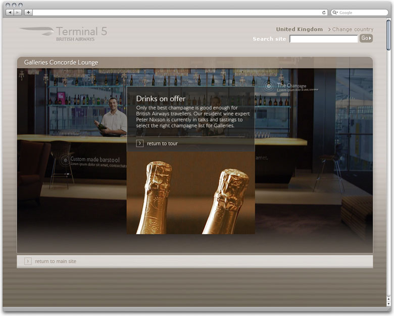 BA Terminal 5 lounges microsite