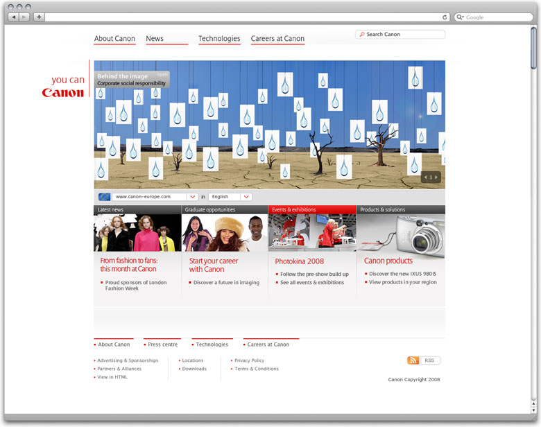 Canon corporate website